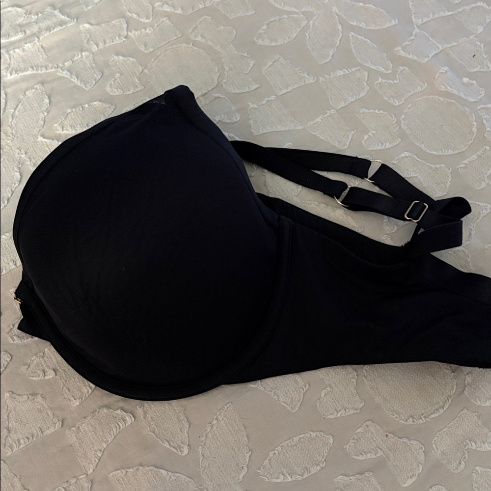 Third Love Size 36G 24/7 Classic Contour Plunge Bra Solid Black Mesh Underwire - Picture 8 of 9